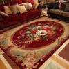 European Style Peony Flower Luxury Carpet Red Festive Rug Washroom Floor Mat Bedroom Decor Rugs Living Room Rugs for Bedroom