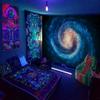 Fluorescent Tapestry UV Fluorescent  Psychedelic Mushroom Wall Hung Hippie Decorative Room Aesthetics