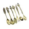 Antique Teaspoons Set With Ergonomic Handle 6 Piece Crystal Zincs Alloy Rustproof Coffee Spoons Kitchen Accessories