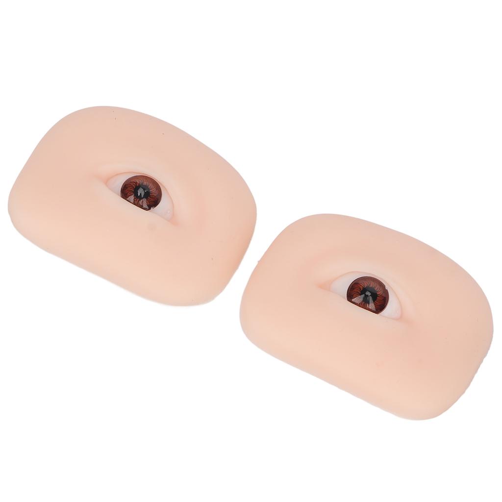 1 Pair Soft Silicone Eye Model Flexible 5D for Practicing Piercing Suture Makeup Tching Instructions