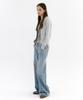 Oioi Collection Studded Wide Denim Pants [Blue]