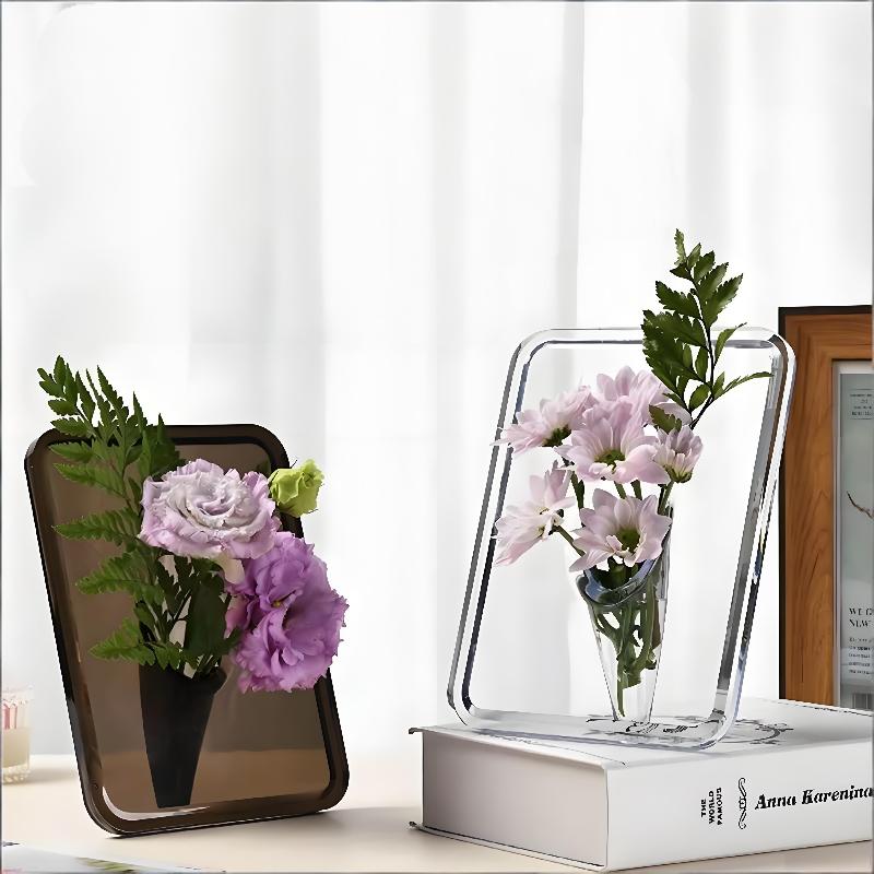 Decorative Acrylic Transparent Vase for Modern Home Tabletop Living Room Desktop Display