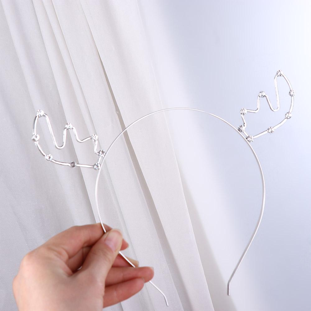 Metal Children Party Ornament Christmas Antlers Hairband Letter Hair Hoop Zinc Zinc Alloy Crystal Headwear