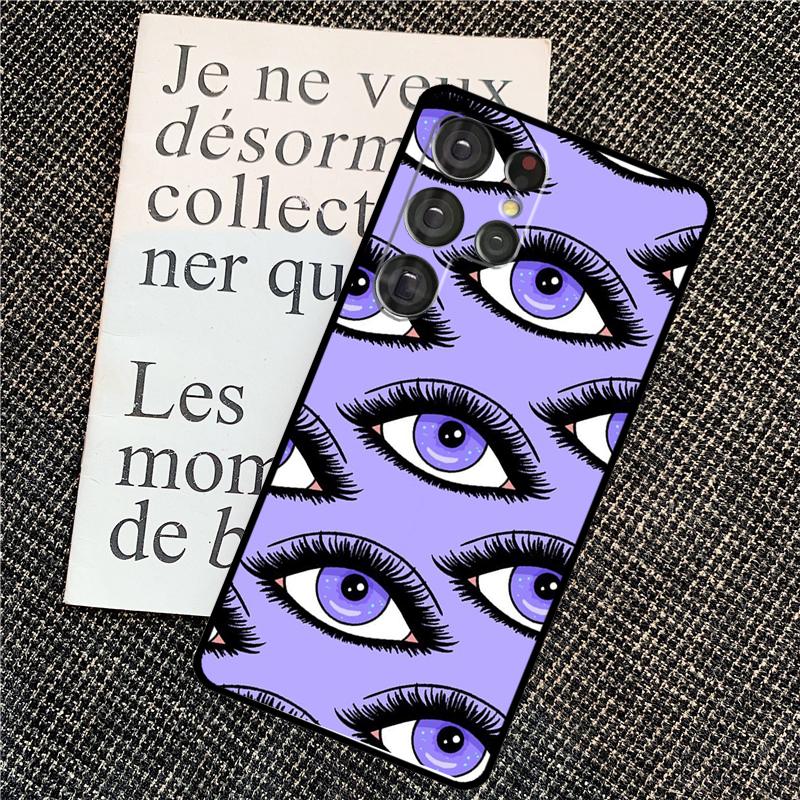 Eye Illustration Case For Samsung Galaxy S24 S25 Ultra S20 S21 S22 S23 Ultra S9 S10 Plus S25 FE Back Cover