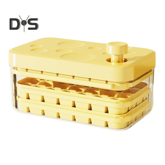 

Лоток для льда с крышкой и контейнером, большая емкость для льда, форма для морозильника, штабелируемая, без BPA, легкосъемная, для охлаждения напитков, кофе, сока 3-Layers жёлтый