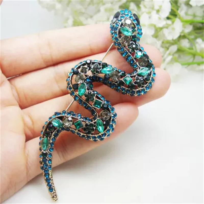 Vintage Women Girls Heavy Industry Crystal Animal Brooch Pin Fashion Luxury Shiny Boutique Rhinestone Badges Corsages For Lady