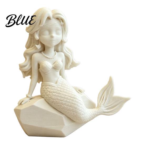 Durable 3D Printed Figurine with Action Dark Figure Decor Mermaid Gothic Style Matte Black Finish Movable Joints Moisture-proof Ornament