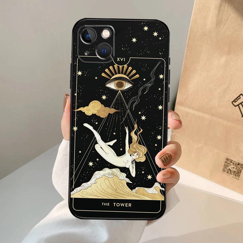 Astrology Tarot Cards Phone Case For iPhone 18 16 14 13 12 11 15 Pro Max 13 12 Mini XR 15 16 Plus 16e Cover Coque