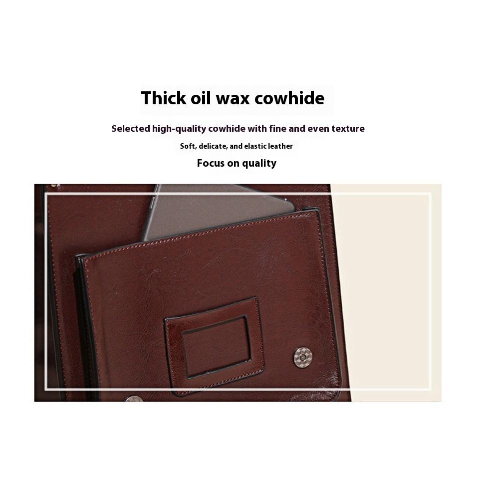 Leather Women's Bag Oil Wax Cowhide Backpack Women's Retro Versatile British College Wind Large Capacity Backpack