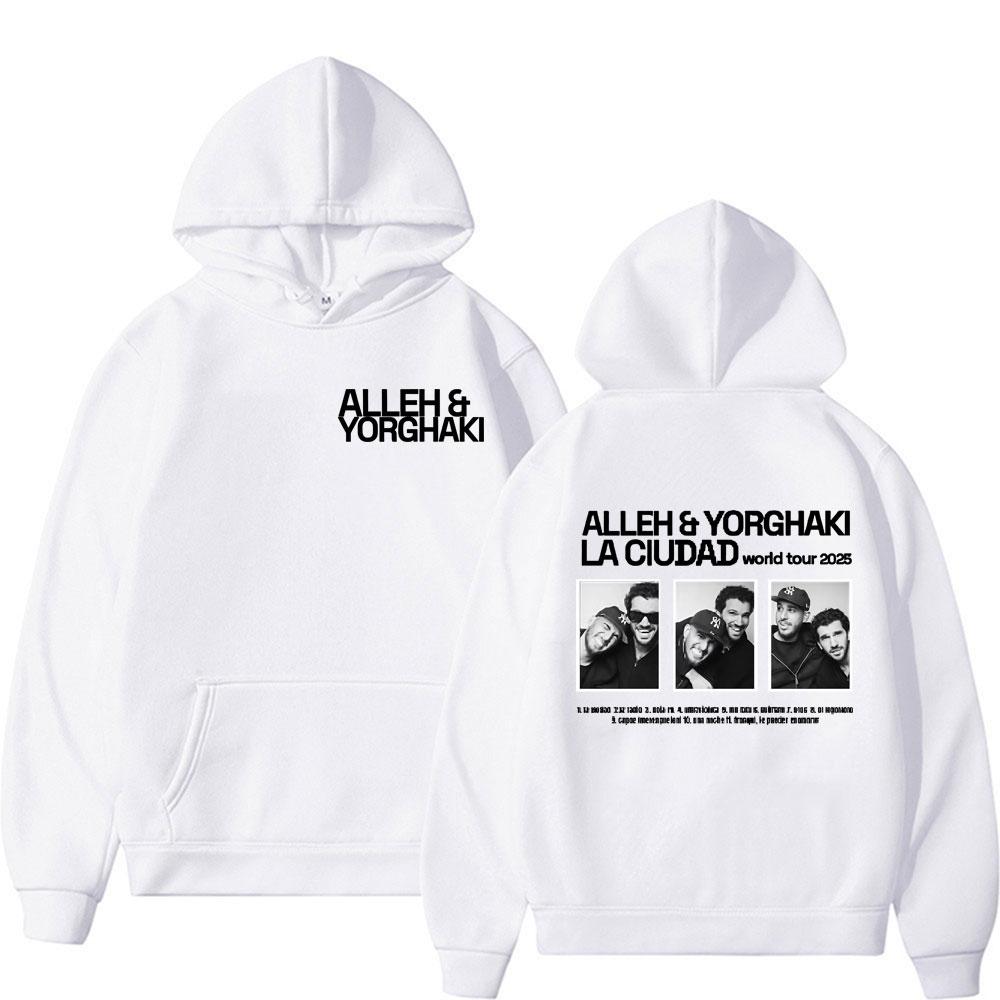 Alleh & Yorghaki La Ciudad Worid Tour 2025 Merch Hoodies Men's Clothing Long Sleeve Hip Hop Hoodie Vintage Sweatshirt Streetwear