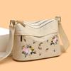 Bag Women's New Embroidered Shoulder Bag Medium and Old Mother Bag Fashionable Versatile Elegant Large-capacity Messenger Bag