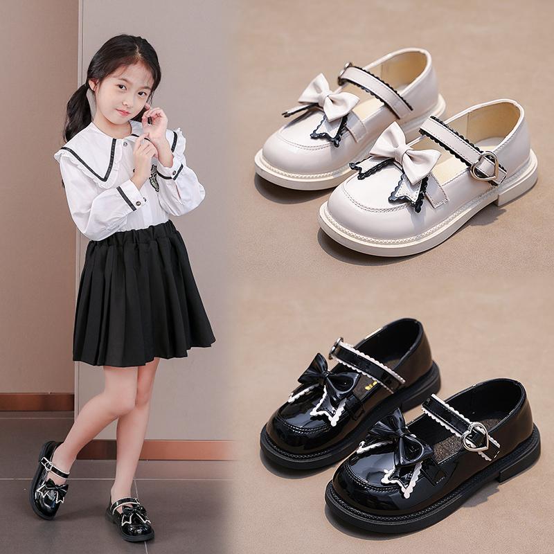 *Hot Selling Elegant Thick Bottom Children's Soft Flat Shoes Spring and Autumn Fashion Princess Comfortable Bow Casual Shoes