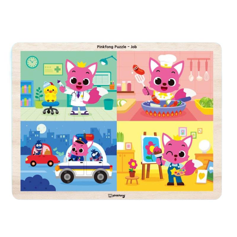 Сертифицировано KC – Деревянный пазл Pinkfong 24 детали (Тема работы / Тема повседневной жизни) 3 варианта #Job