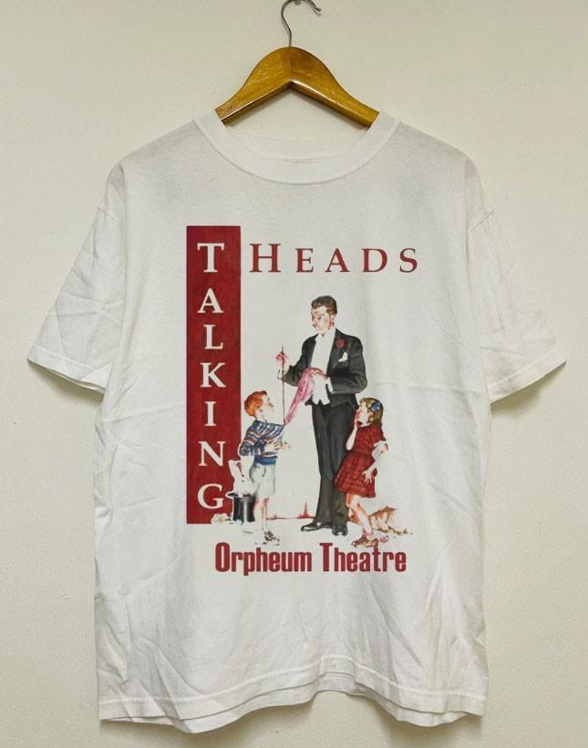 Talking Heads Orpheum Theatre tour 1980 unisex white t-shirt QT3151 Unisex T-Shirt S