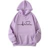Nuovo top in velluto da donna autunno e inverno 2025 maglione largo a maniche lunghe con battito cardiaco