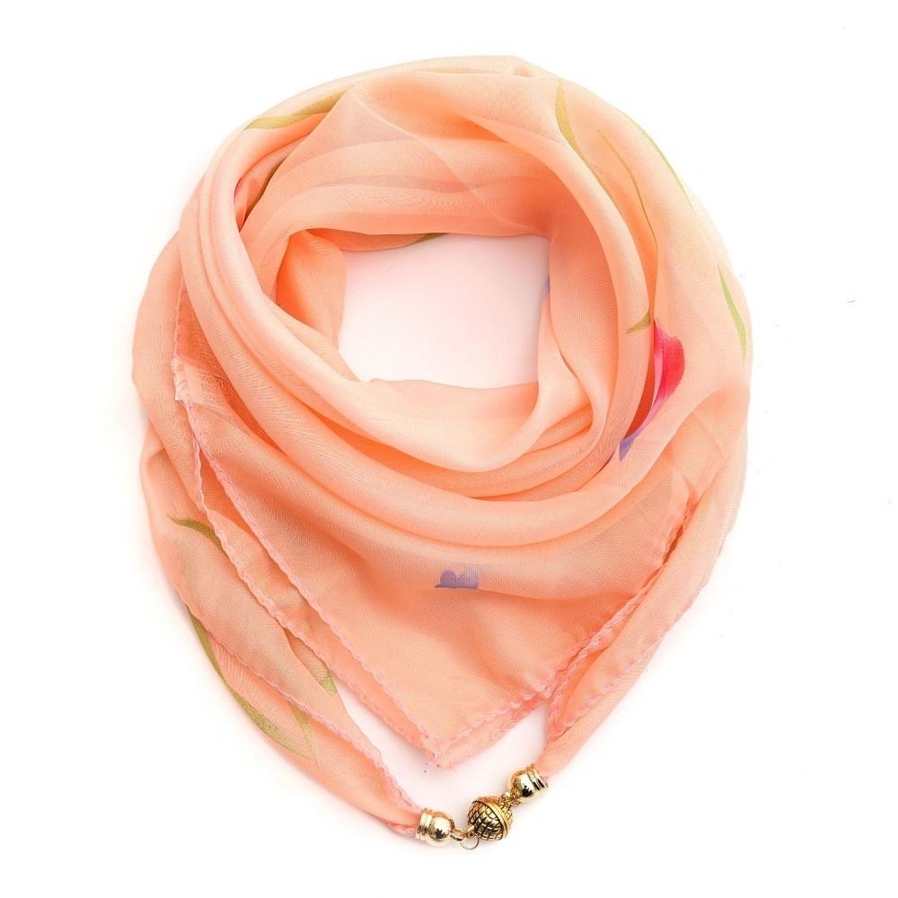 Fashion Magnetic Buckle Women s Neck Scarf Luxury Korean Style Square Scarf Small Chiffon Headscarf Spring