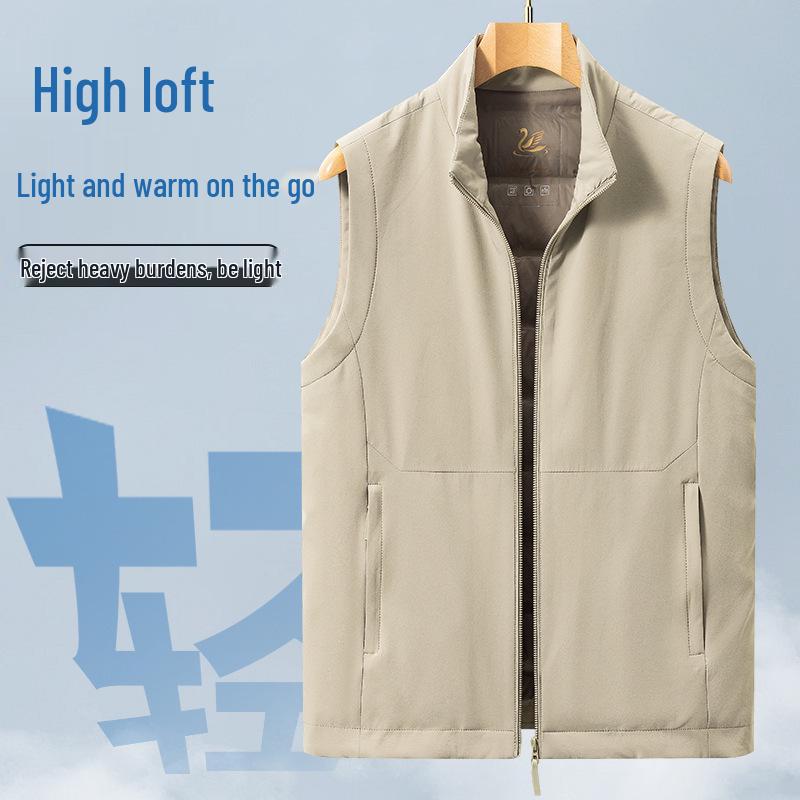 2025 Winter Herren Luxus Daunenweste Ärmellos Stehkragen