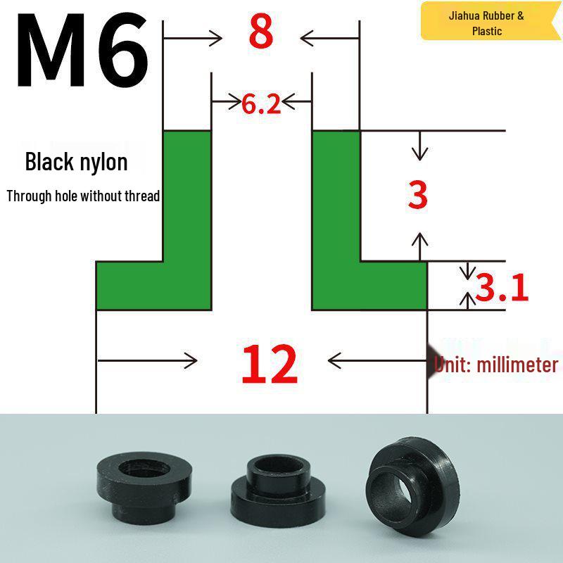 T-förmige Nylon-Dichtungsscheibe M3-M35 Gewinde Isolierabstandshalter