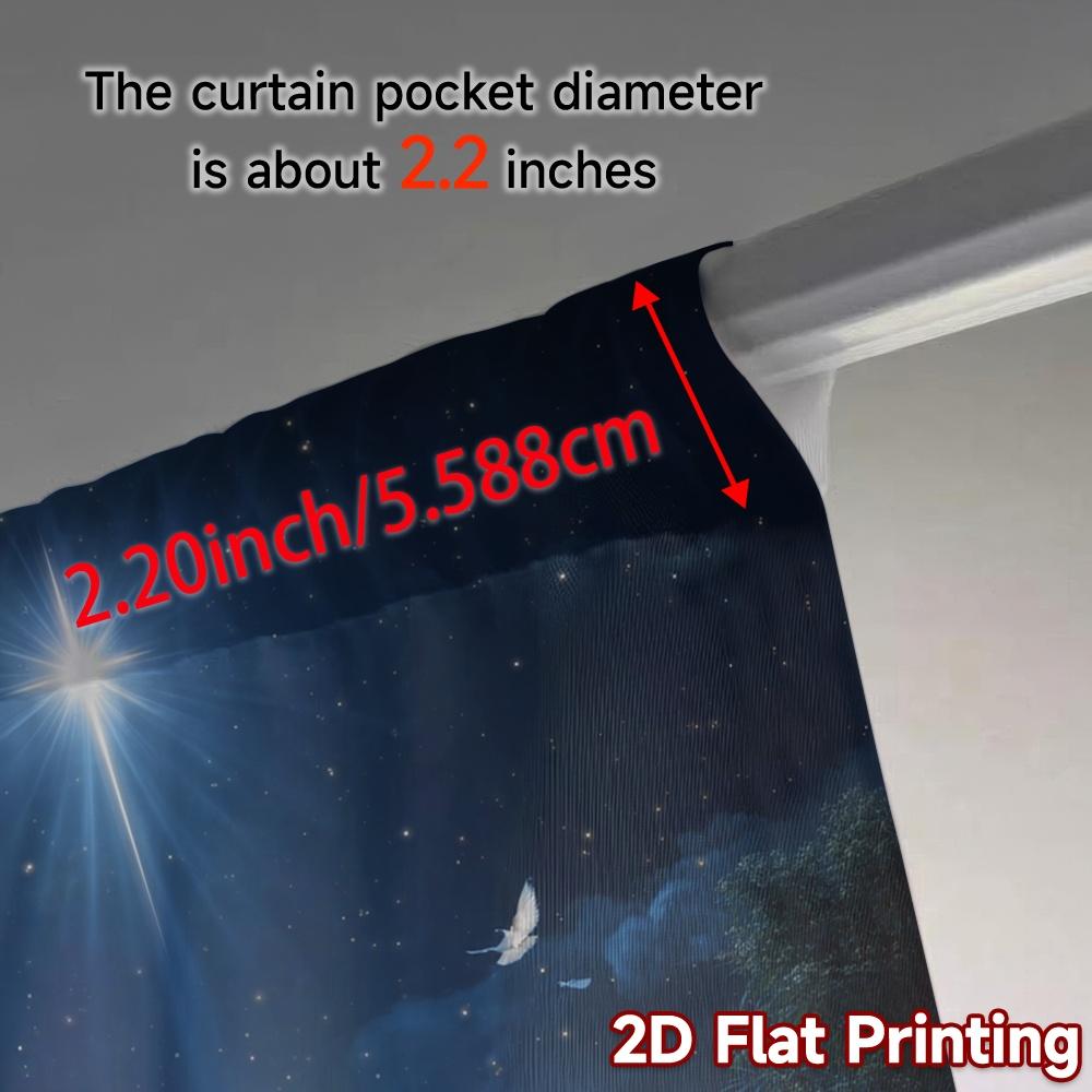 Set Of 2 Modern Flat Printing Curtains Without Rod Bethlehem Night Fashionable Polyester Gifts Curtain Made