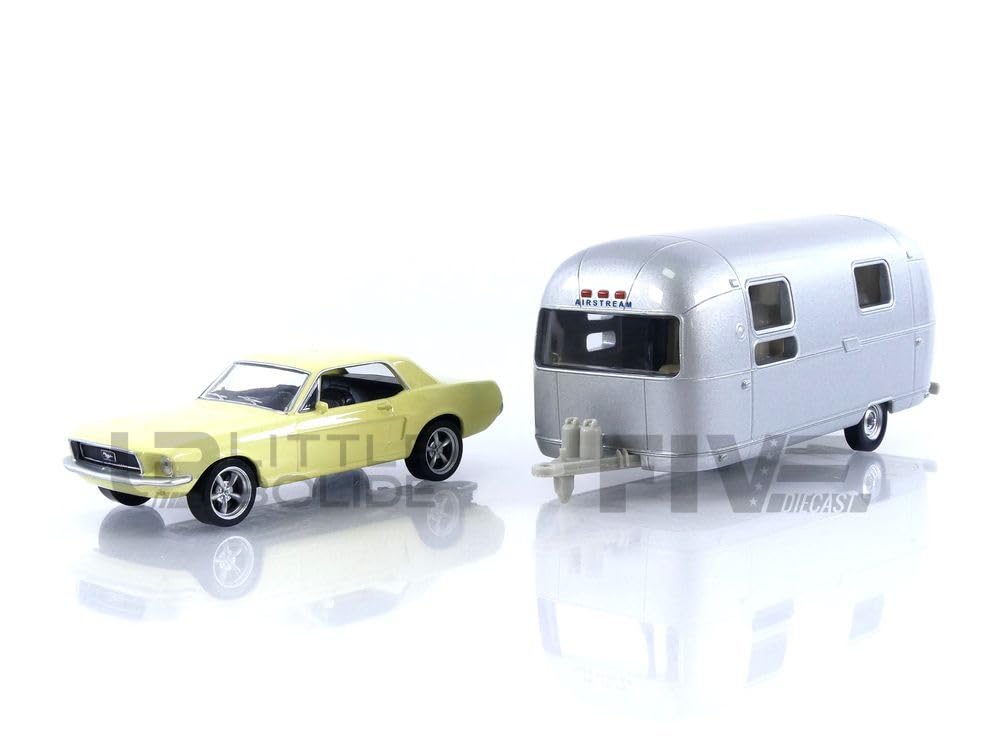 NOREV Ford Mustang 1968 Light Yellow Airstream Caravan Scale Model 270581 & 1/43