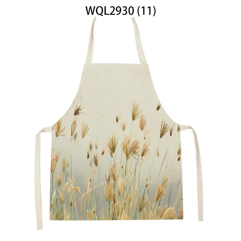 Cleaning Supplies Flower Plants Pattern Kitchen Aprons Sleeveless Linen Aprons Home Cooking Baking Accessories Antifouling Apron