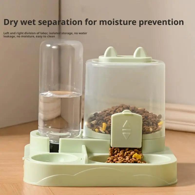 Automatic Cat Feeder and Water Dispenser Set Large Capacity Pet Food Bowl for Cats Dogs Dry Wet Separation