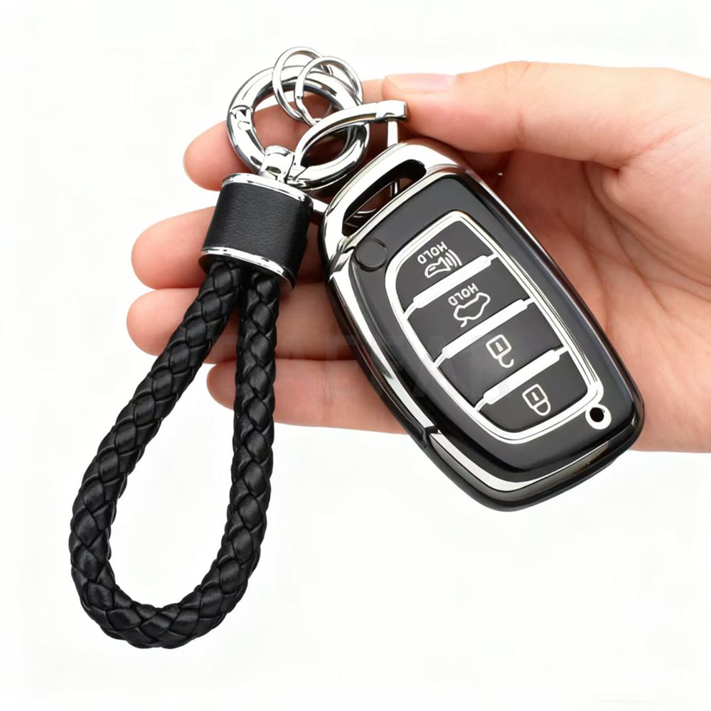 4 Buttons TPU Car Smart Key Case Cover for Hyundai Ix35 Ix45 I10 I30 I40 Creta Tucson Santa Fe Rena Sonata Elantra Accessories