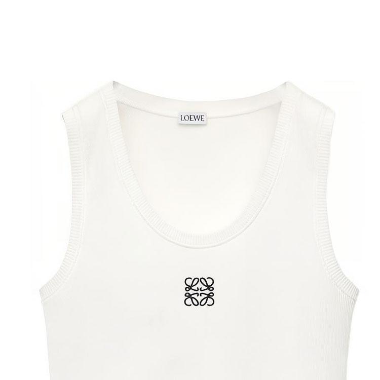Loewe Cropped Anagram Tank Top 'White/Navy Blue' Women's S359Y23X85-2100