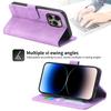 DIERFENG DF-03 For iPhone 16 Pro Max Wallet Case Anti-Drop Lines Imprinted Phone Cover