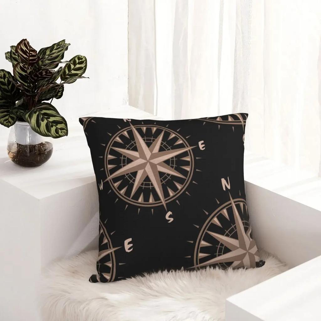 Compass Vintage Nautical Pillowcase Double-sided Printing Polyester Cushion Cover Decor Throw Pillow Case Cover Home Wholesale