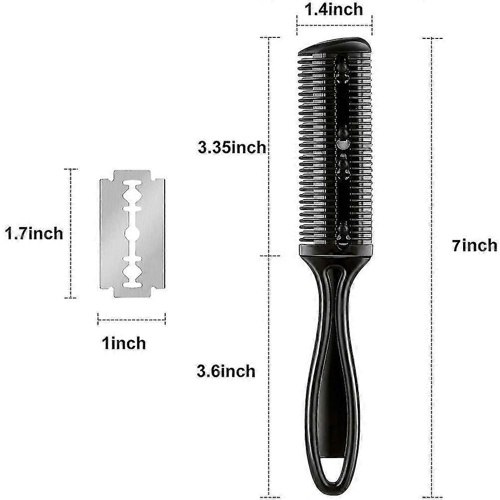 3 Stück Haarrasierkämme Doppelseitiger Haarschneidekamm Mit 10 Edelstahlklingen Professionelles Friseursalon Haarausdünnungskamm Werkzeug