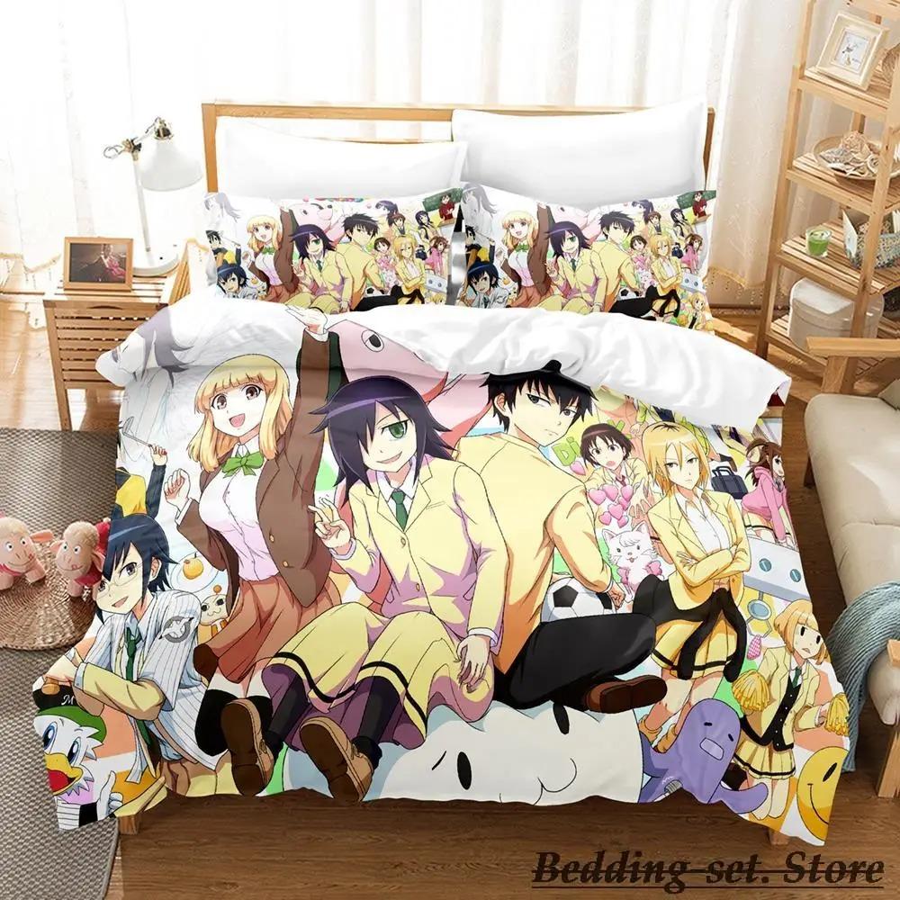 Watamote Bedding Set Single Twin Full Queen King Size Bed Set Adult Kid Bedroom Duvetcover Sets Anime parure de lit Bed