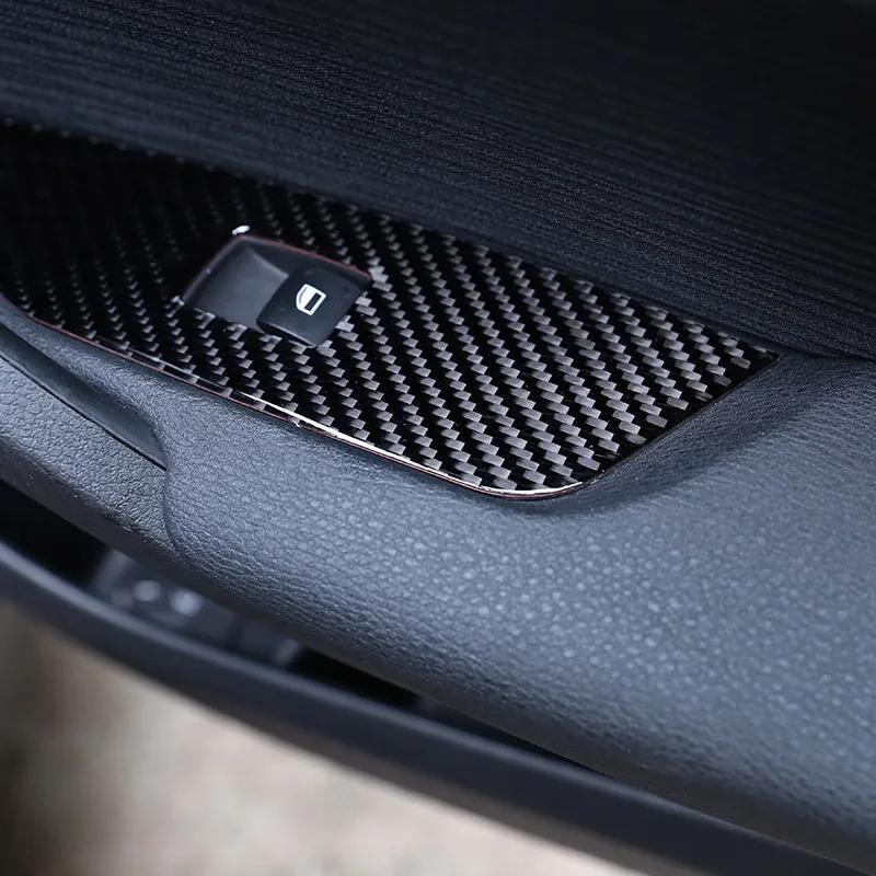 For BMW X1 E84 2009-2015 Car Carbon Fiber Hand Drive Car Window Lift Button Frame Decorative Interior Accessories RHD/LHD