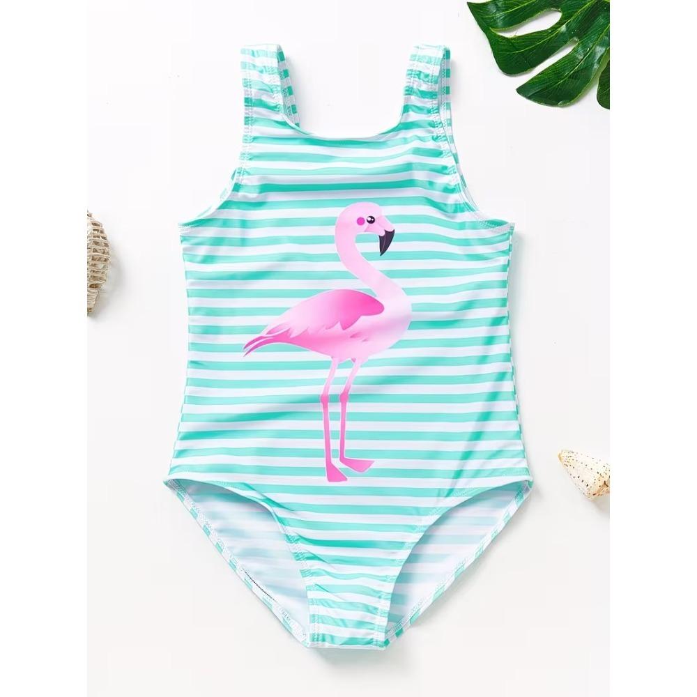 Mädchen Badeanzug Einteiler Niedlich Cartoon Bunt Einhorn Print Ärmellos Badebekleidung Kinder Sommer Strand Badeanzug
