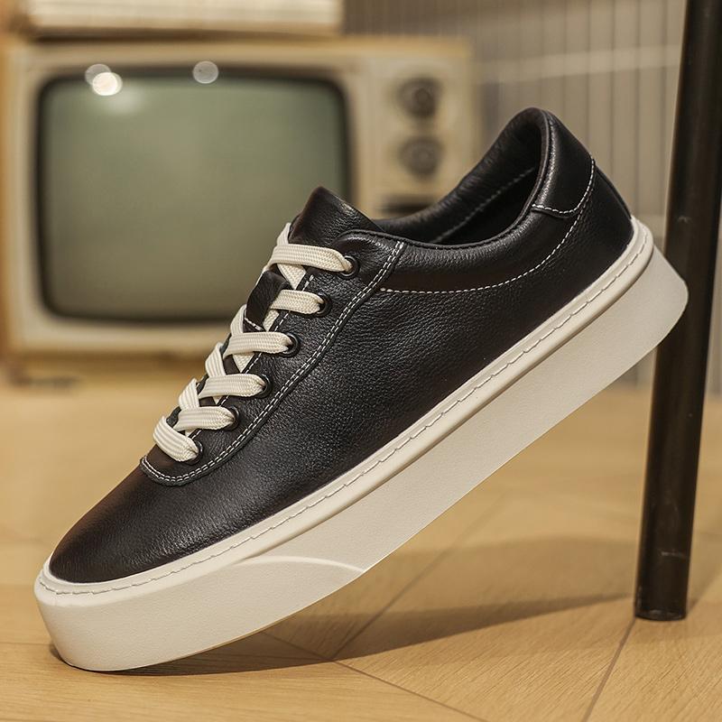 Fashion Luxury Brand Casual Leather Shoes British Genuine Leather Designer Minimalist Flats Classic Mens Trendy Lace-Up Oxford Shoes