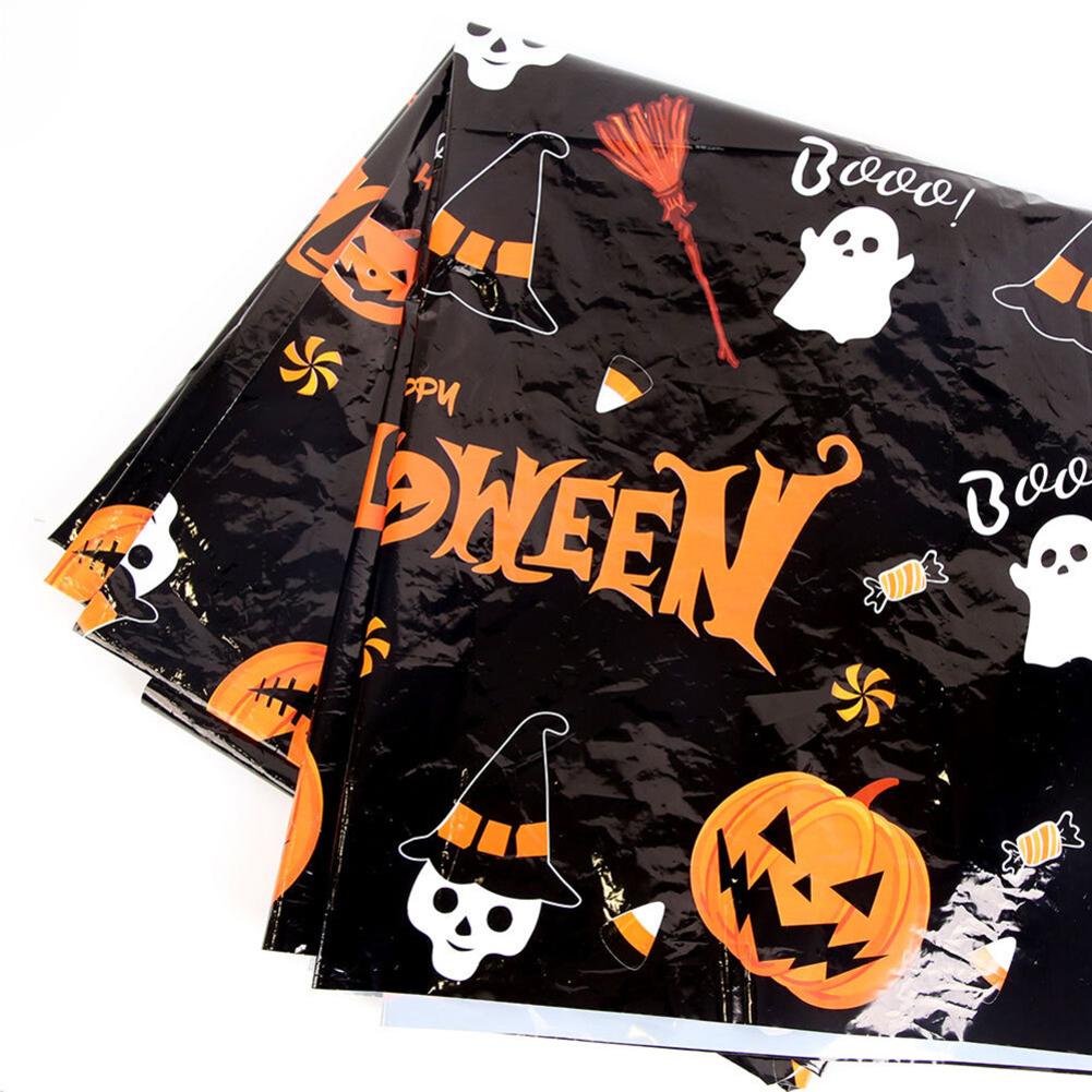 For Camping For Halloween Gathering Plastic Table Cloth Halloween Tablecloth Festive Gathering Halloween Tablecloth