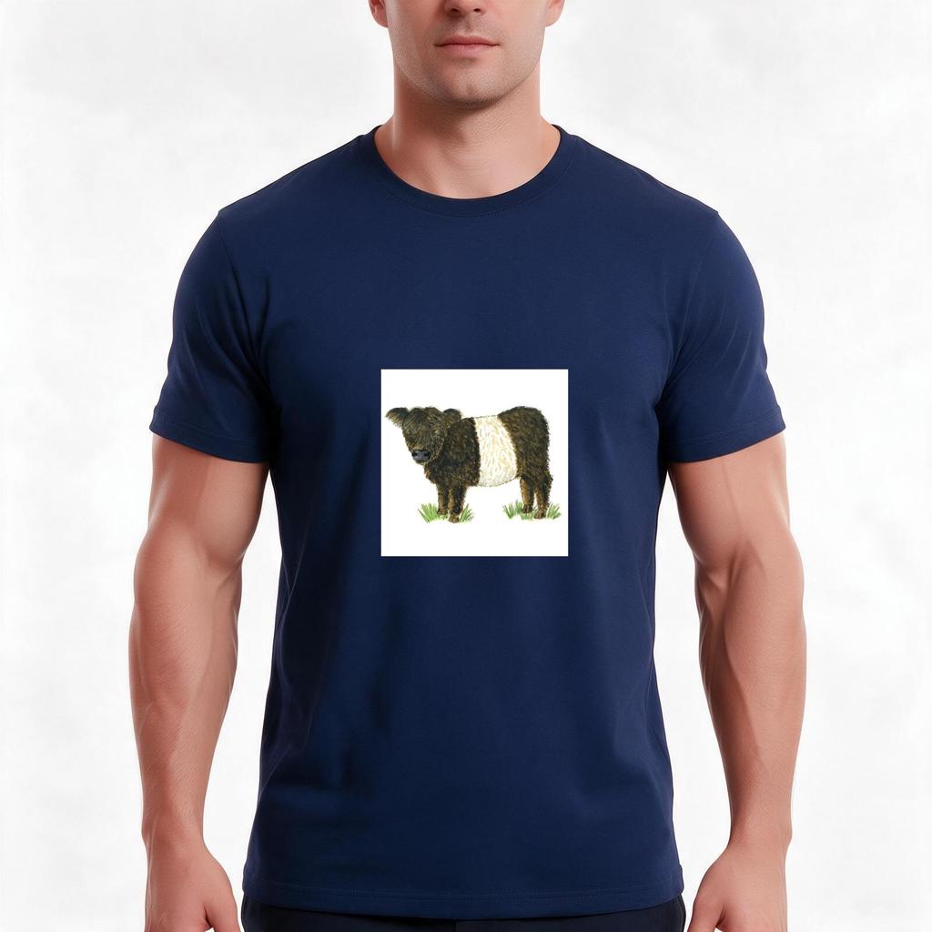 Galloway Belted Cow Tshirt Summer Casual Cotton Tee Oversized Streetwear Tops Vintage Graphic Print Loose Fit Short Sleeve