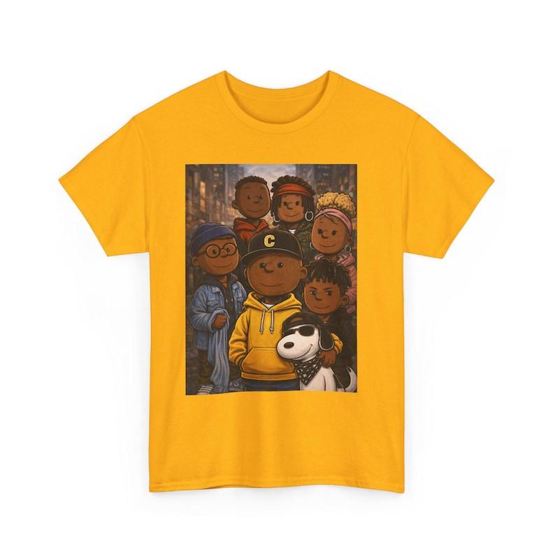 Charlie Brown Kids Group Illustration T-Shirt | Snoopy Dog, Diverse Friends Tee 150