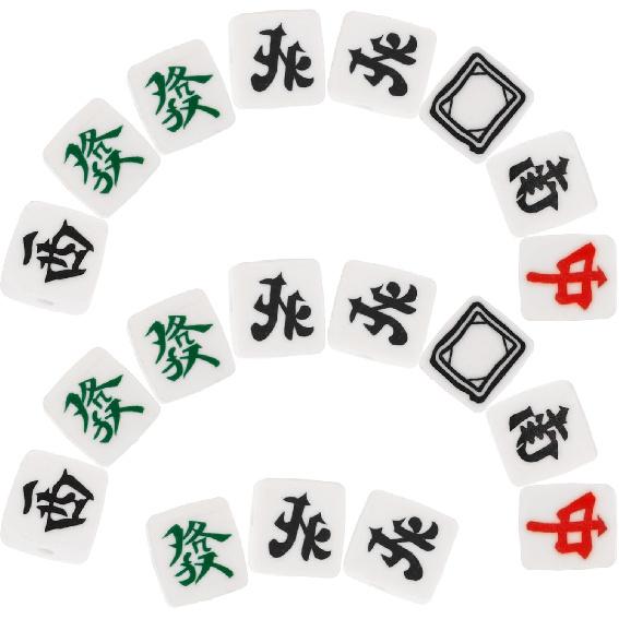 100pcs Mahjong Tile Beads, Polymer Clay Beads with Holes, Loose Chinese Character Spacer Charms for DIY Jewelry Making Bracelets Necklace Earring
