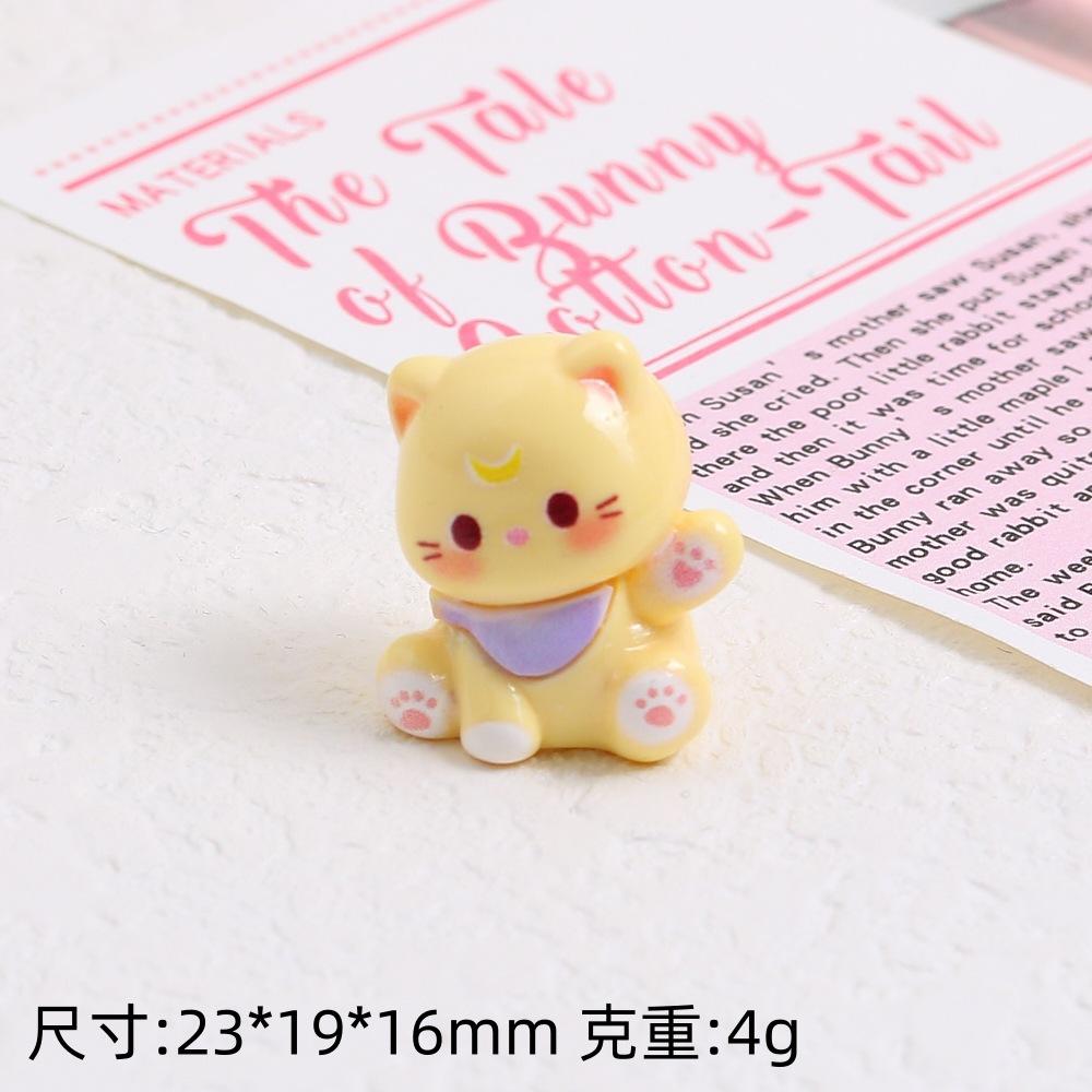 

Трехмерный мультяшный кот Чжаоцай, крем-клей для DIY, ручная работа, заколка для волос, материал для наклейки на холодильник, смола, аксессуары, оптом 10pcs жёлтый