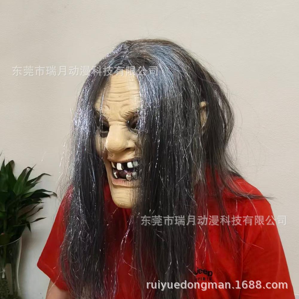 Halloween Green Face Witch Mask Evil Witch Dress Up Mask Haunted House Party Carnival Night Theme