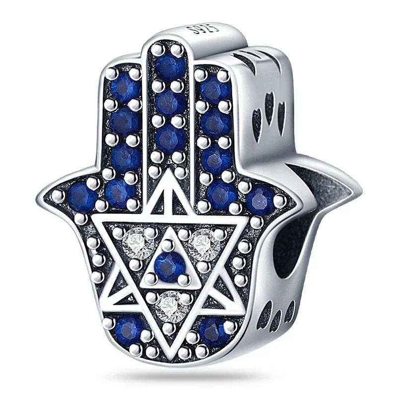 Copper Blue Devil Demon Eyes All-Seeing Eye Mini Dangle Original Beads Charms For Pan Bracelet Jewellery Gift