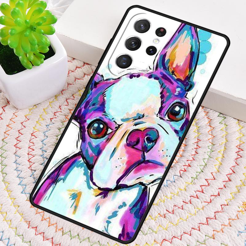 Boston Terrier Dog Puppy Phone Case for Samsung Galaxy note 10 pro S26 Ultra S23 S24 FE S25 S21 S22 PLUS shockproof Cove