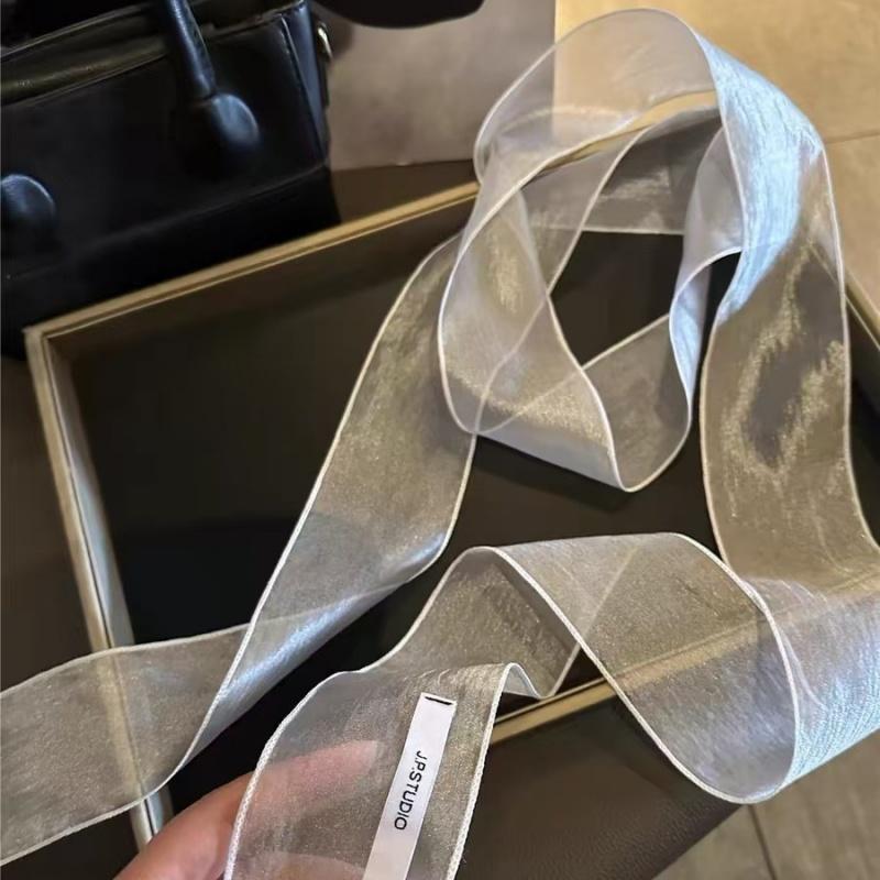 New Spring Summer Sheer Long Scarf Ribbon Headband Women Fashion Spicy Girl Style Y2K Party Decoration Narrow Edition Scarf