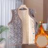 Winter And Womens Autumn Vest Wear Plus Velvet Thick Large Size Grandma Adds Velvet And Floral Patterns Sleeveless Jacket