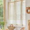 Französische Chiffon-Vorhänge mit Rüschen Stangendurchzug Blumenspitzen-Vorhang Küche Café Wohnzimmer Erkerfenster Schrankvorhang