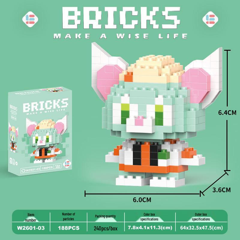 Cartoon Figurine Building Blocks: Kuromi, Cinnamoroll & Melody Rabbit - Educational Toy Blind Box for Kids