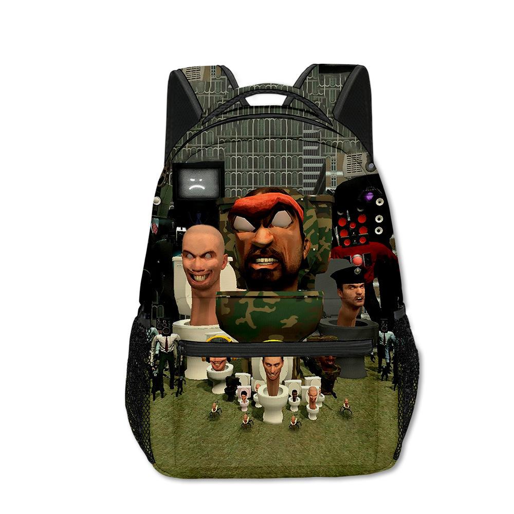 Popular Kpop Youthful School Bags Unisex Skibidi Toilet Travel Bags 3D Print Oxford Waterproof Notebook Shoulder Backpacks
