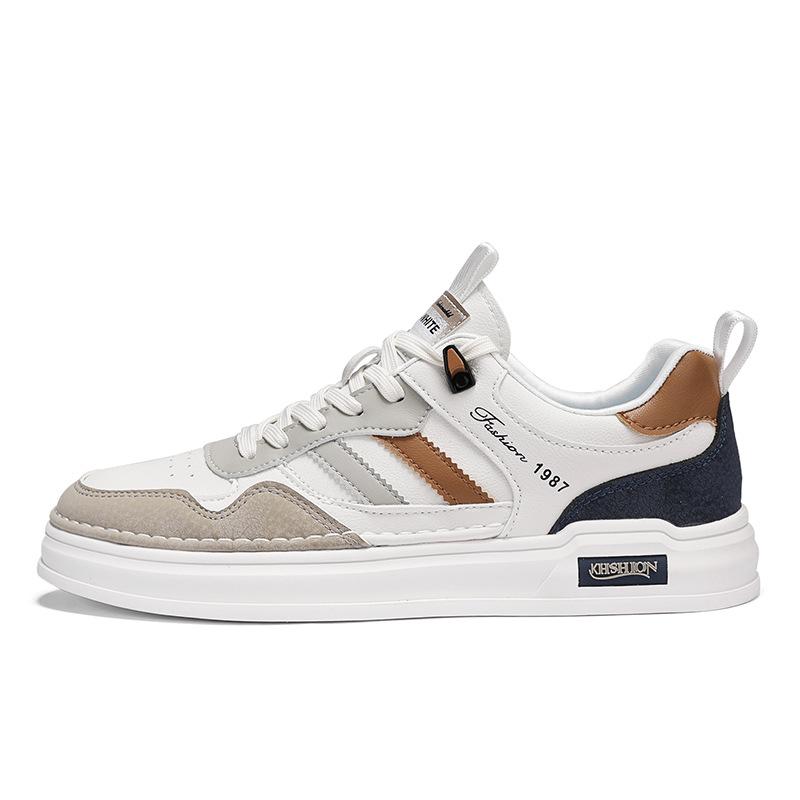 Men Vulcanized Shoes New Fashion Leather Casual Sports Outdoor Tennis Training Breathable Lightweight Walking Shoes for Men