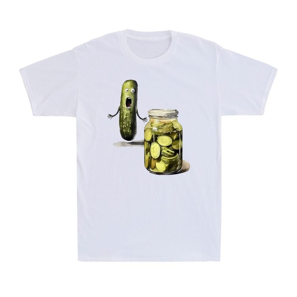 Funny Pickle Surprise A Cucumber And A Jar Of Sliced Pickles Men s T-Shirt XL